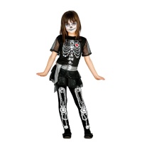 Costume da scheletro sfarzoso da bambina