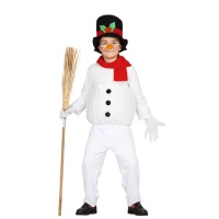 Costume pupazzo di neve con sciarpa e cappello da bambino