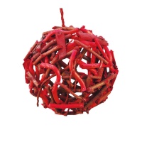 Decorazione natilizia pallina tronchetti rossi da 12 cm