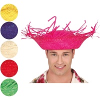 Cappello di paglia per adulti in colori assortiti - 55 cm