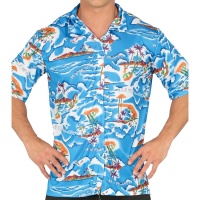 Camicia hawaiana blu da uomo