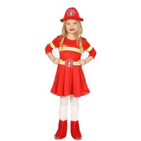 Costume da pompiere con cappello da bambina