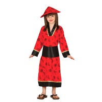 Costume cinese mandarino con cappello da bambina