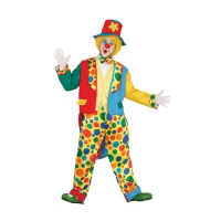 Costume da clown a pois e cappello per uomo