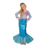 Costume sirena con coda da bambina