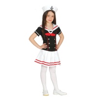 Costume marinaio in bianco e nero da bambina