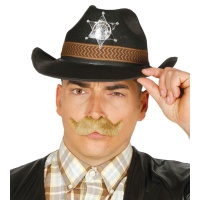 Cappello nero da sceriffo da adulti - 60 cm