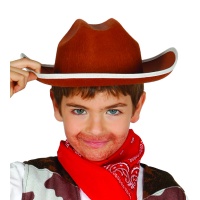 Cappello da cowboy marrone infantile - 55 cm