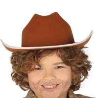 Cappello da cowboy marrone infantile - 55 cm