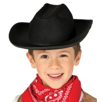 Cappello da cowboy nero infantile - 53 cm