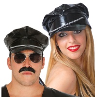 Cappello nero con catena - 62 cm
