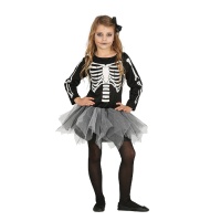 Costume scheletro con tulle da bambina