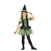 Costume strega verde da bambina