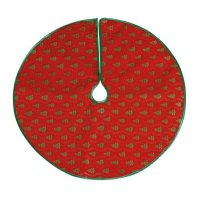 Tappeto albero natale rosso con alberi verdi - 75 cm