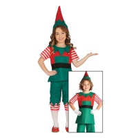 Costume elfo di Natale infantile con cappellino