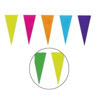 Festone bandierine a triangolo di carta multicolore - 10 m