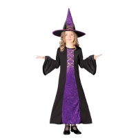 Costume lungo strega viola da bambina