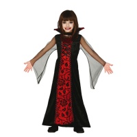 Costume vampiro rosso elegante da bambina