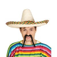Sombrero messicano con nastro multicolore - 59 cm