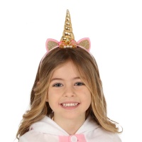 Cerchietto unicorno dorato da bambina