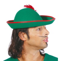 Cappello verde con piuma - 55 cm
