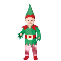 Costume elfo verde e rosso da bebè