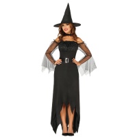Costume strega nera con cappello da donna
