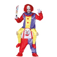 Costume adulto sulle spalle di un clown malvagio