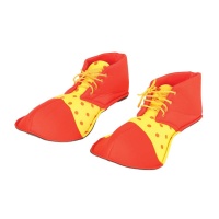 Scarpe da clown rosse e gialle - 35 cm