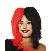 Parrucca ondulata rossa e nera