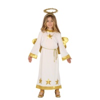 Costume angelo bianco con stelline dorate da bambini