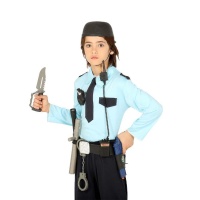Cintura con accessori ed elmetto da poliziotto infantile