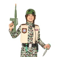 Cintura con accessori ed elmetto da militare infantile