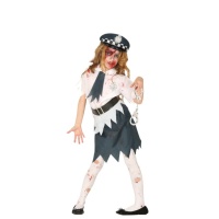 Costume poliziotto zombie da bambina