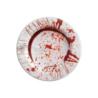 Piatti di cartone con macchie di sangue da 23 cm - 6 unità