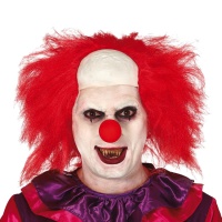 Parrucca rossa da clown killer con testa calva