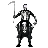 Costume scheletro adulto sulle spalle di un scheletro