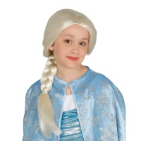 Parrucca bianca con treccia da regina di ghiaccio da bambina