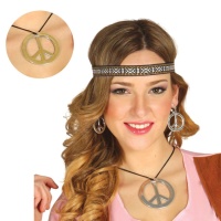 Set hippie con nastro, orecchini e collana