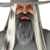 Barba con baffo grigio adesivo