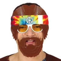 Occhiali hippie con barba marrone