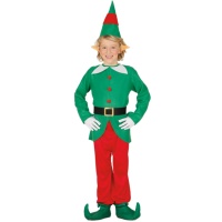 Costume elfo verde e rosso infantile
