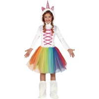 Costume unicorno con cappuccio da bambina