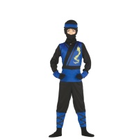 Costume ninja nero e blu da bambino