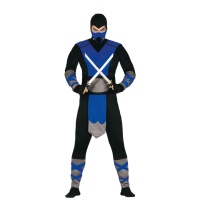 Costume ninja nero e blu da uomo