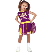 Costume viola cheerleader da bambina