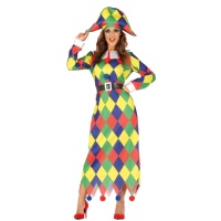 Costume arlecchino multicolore da donna