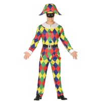 Costume arlecchino multicolore da uomo