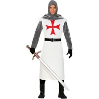 Costume medievale cavaliere bianco da uomo