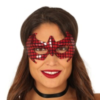 Maschera di supereroe rossa a quadri